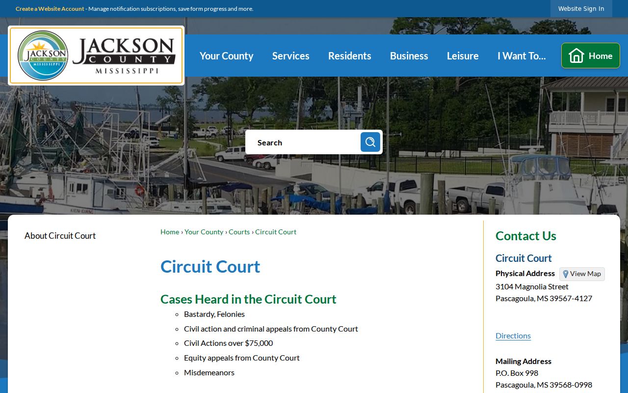 Jackson County court docket Circuit Court terms and courtrooms